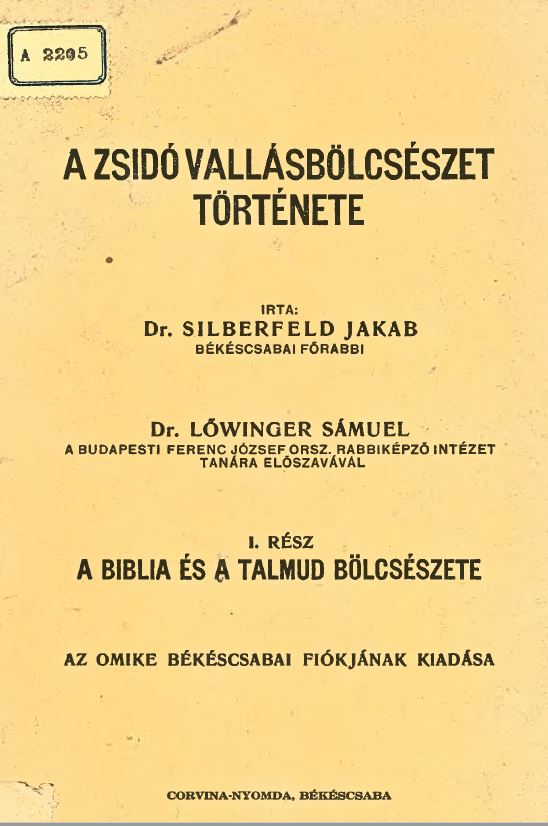 A zsid&oacute; vall&aacute;sb&ouml;lcs&eacute;szet t&ouml;rt&eacute;nete