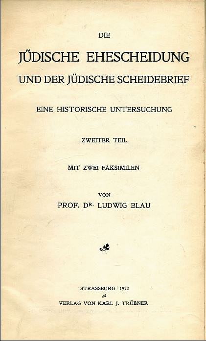 Die j&uuml;dische Ehescheidung und der j&uuml;dische Scheidebrief