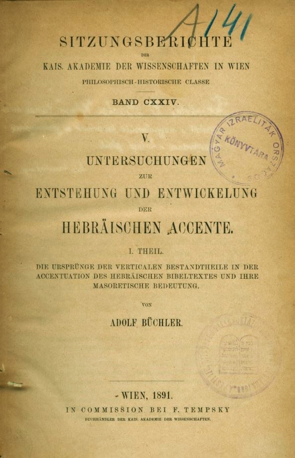 Untersuchungen zur Entstehung und Entwickelung der hebräischen Accente Untersuchungen zur Entstehung und Entwickelung der hebräischen Accente