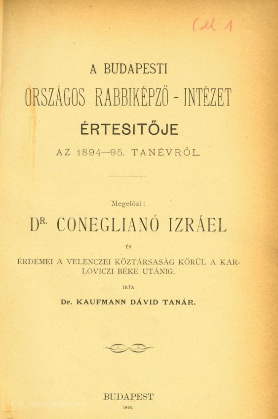 Dr. Conegliano Izr&aacute;el &eacute;s &eacute;rdemei a Velenczei K&ouml;zt&aacute;rsas&aacute;g k&ouml;r&uuml;l a karloviczi b&eacute;ke ut&aacute;nig