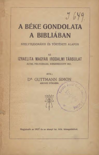A b&eacute;ke gondolata a bibli&aacute;ban
