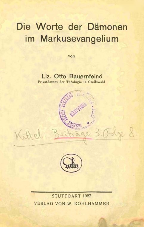 Die Worte der D&auml;monen im Markusevangelium