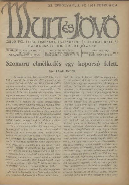 Mult &eacute;s J&ouml;vő 11. &eacute;vf. (1921. febru&aacute;r)
