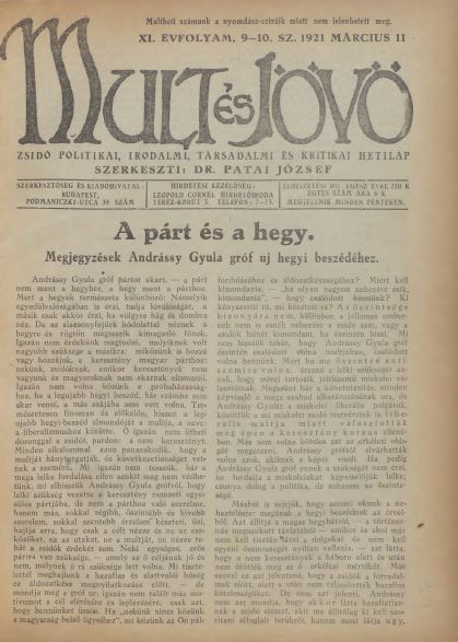 Mult &eacute;s J&ouml;vő 11. &eacute;vf. (1921. m&aacute;rcius)
