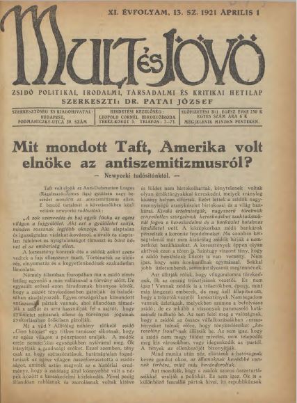 Mult &eacute;s J&ouml;vő 11. &eacute;vf. (1921. &aacute;prilis)