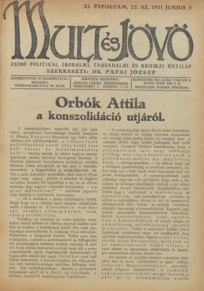 Mult &eacute;s J&ouml;vő 11. &eacute;vf. (1921. j&uacute;nius)