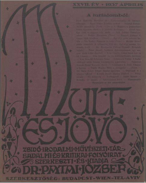 Mult &eacute;s J&ouml;vő 27. &eacute;vf. (1937. &aacute;prilis)