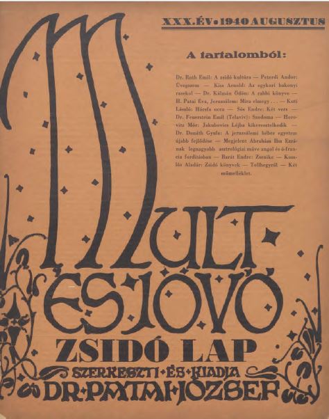 Mult &eacute;s J&ouml;vő 30. &eacute;vf. (1940. augusztus)