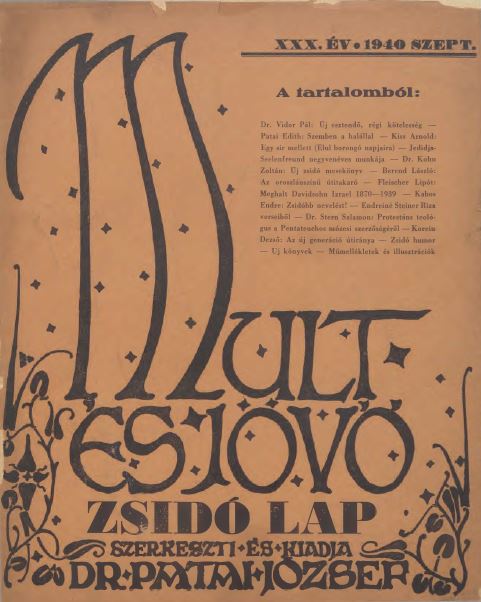 Mult &eacute;s J&ouml;vő 30. &eacute;vf. (1940. szeptember)