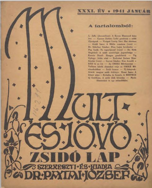 Mult &eacute;s J&ouml;vő 31. &eacute;vf. (1941. janu&aacute;r)