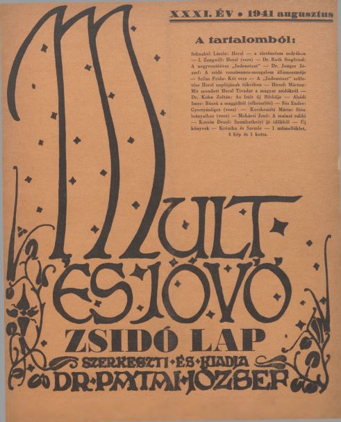 Mult &eacute;s J&ouml;vő 31. &eacute;vf. (1941. augusztus)