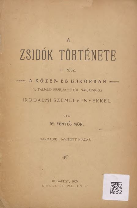 A zsid&oacute;k t&ouml;rt&eacute;nete