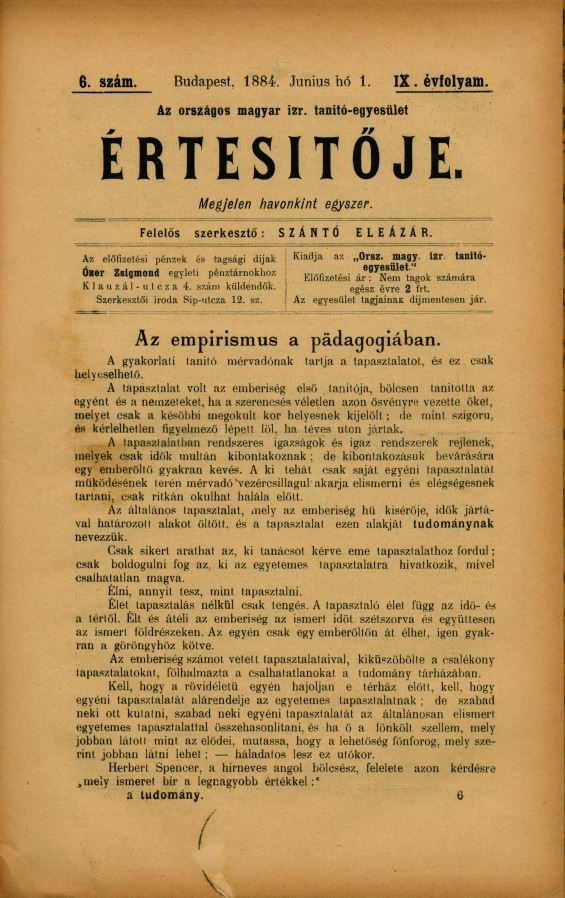 A Magyar Izraelita Orsz&aacute;gos Tan&iacute;t&oacute;-Egylet &eacute;rtes&iacute;tője