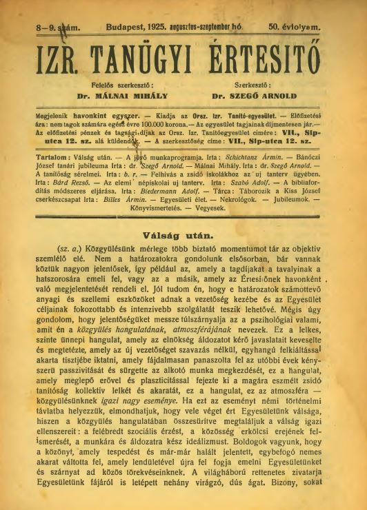 Izraelita Tan&uuml;gyi &Eacute;rtes&iacute;tő