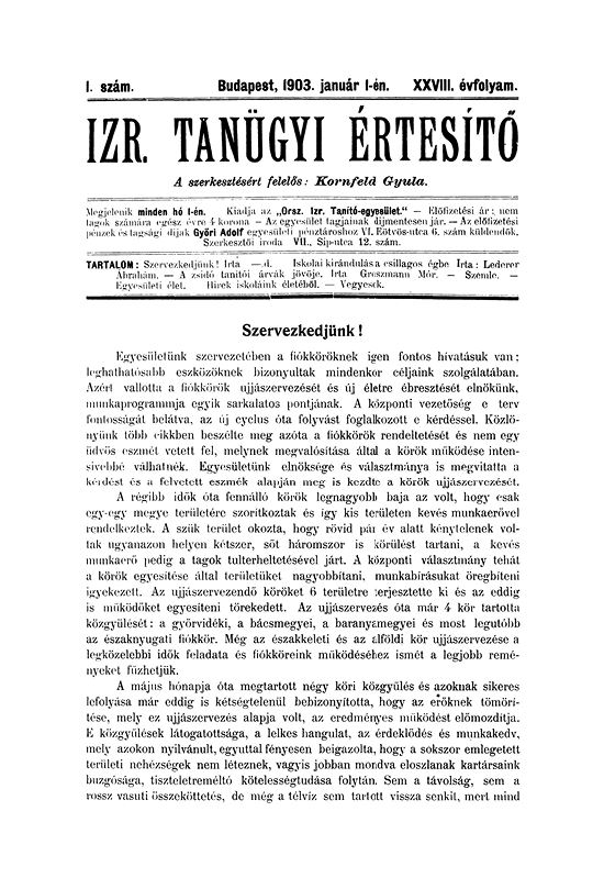 Izraelita Tan&uuml;gyi &Eacute;rtes&iacute;tő