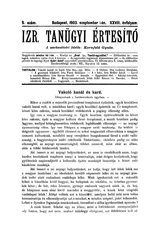 Izraelita Tan&uuml;gyi &Eacute;rtes&iacute;tő