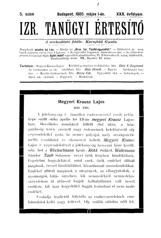 Izraelita Tan&uuml;gyi &Eacute;rtes&iacute;tő