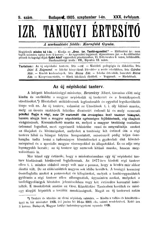 Izraelita Tan&uuml;gyi &Eacute;rtes&iacute;tő