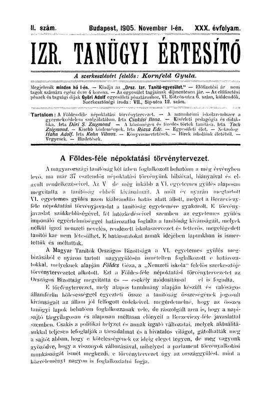 Izraelita Tan&uuml;gyi &Eacute;rtes&iacute;tő