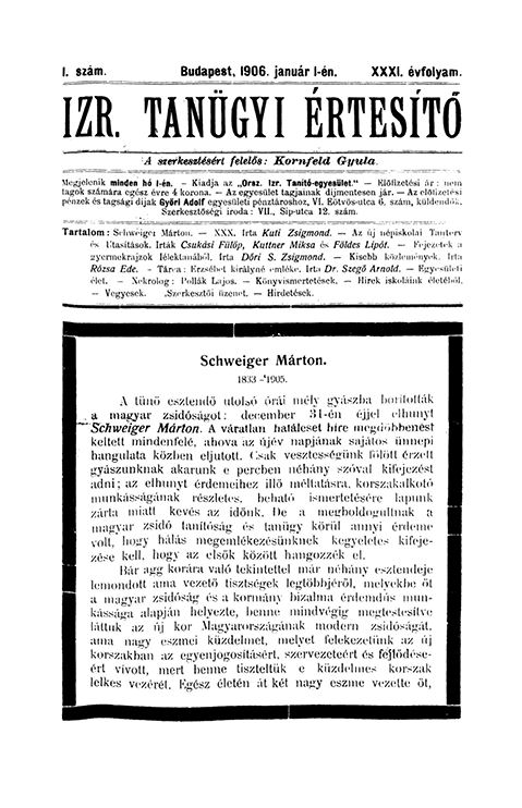 Izraelita Tan&uuml;gyi &Eacute;rtes&iacute;tő