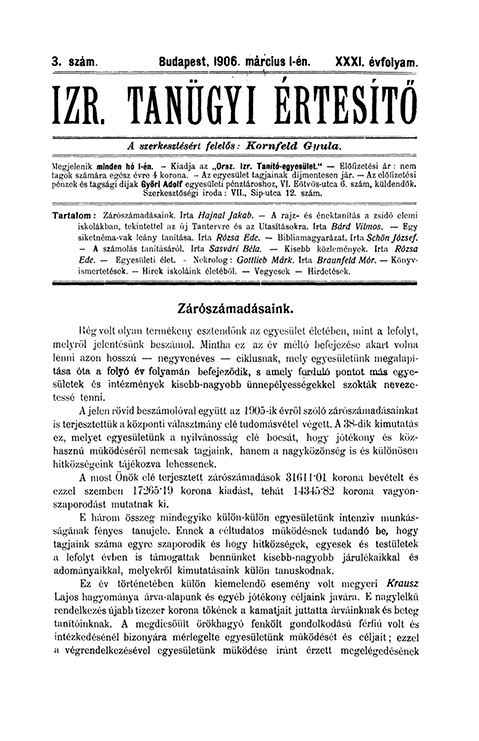 Izraelita Tan&uuml;gyi &Eacute;rtes&iacute;tő