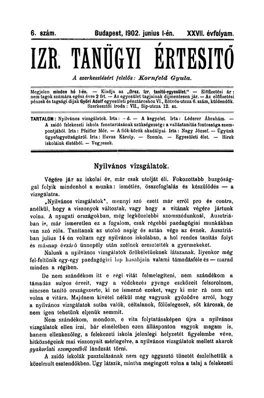 Izraelita Tan&uuml;gyi &Eacute;rtes&iacute;tő