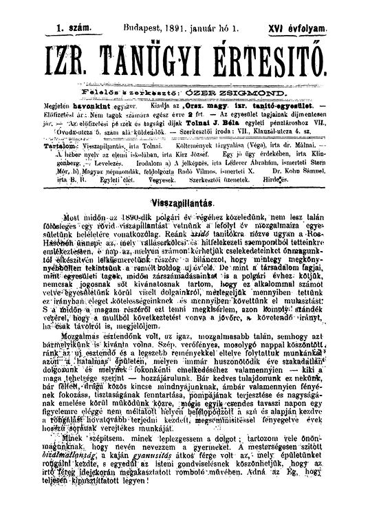 Izraelita Tan&uuml;gyi &Eacute;rtes&iacute;tő