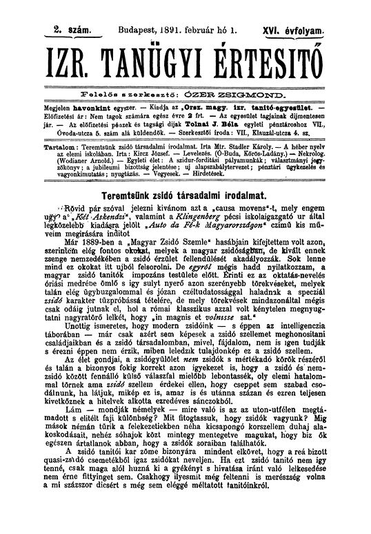 Izraelita Tan&uuml;gyi &Eacute;rtes&iacute;tő
