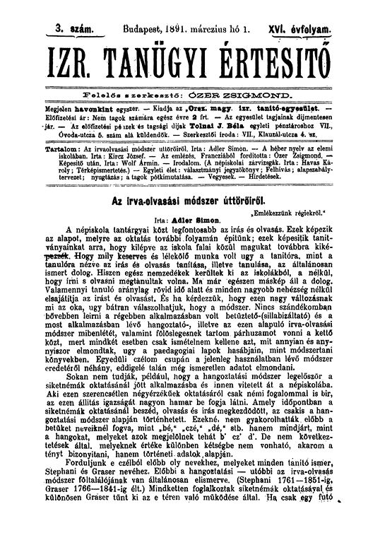 Izraelita Tan&uuml;gyi &Eacute;rtes&iacute;tő