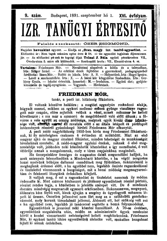 Izraelita Tan&uuml;gyi &Eacute;rtes&iacute;tő