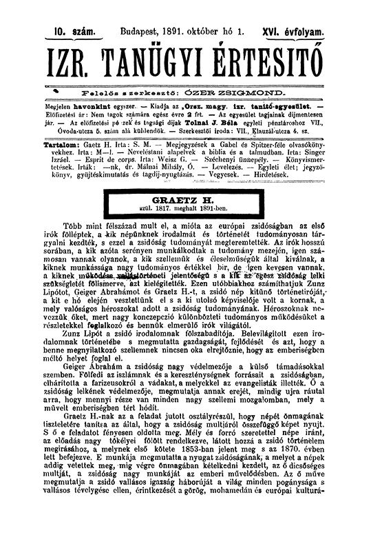 Izraelita Tan&uuml;gyi &Eacute;rtes&iacute;tő