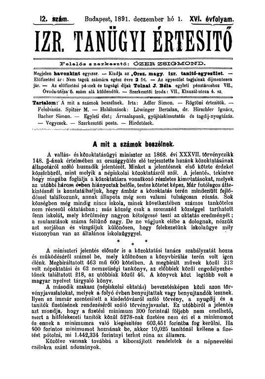 Izraelita Tan&uuml;gyi &Eacute;rtes&iacute;tő