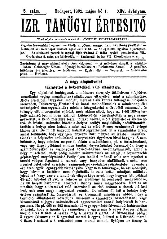 Izraelita Tan&uuml;gyi &Eacute;rtes&iacute;tő