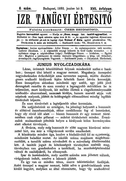 Izraelita Tan&uuml;gyi &Eacute;rtes&iacute;tő