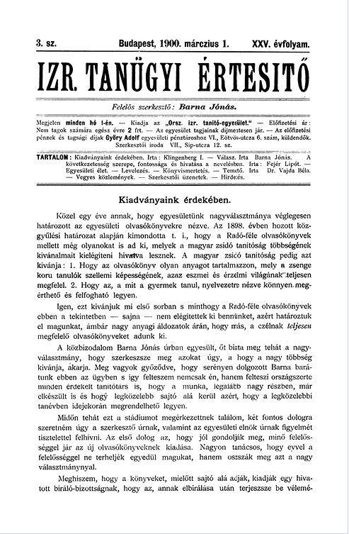 Izraelita Tan&uuml;gyi &Eacute;rtes&iacute;tő ﻿