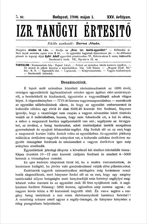 Izraelita Tan&uuml;gyi &Eacute;rtes&iacute;tő ﻿
