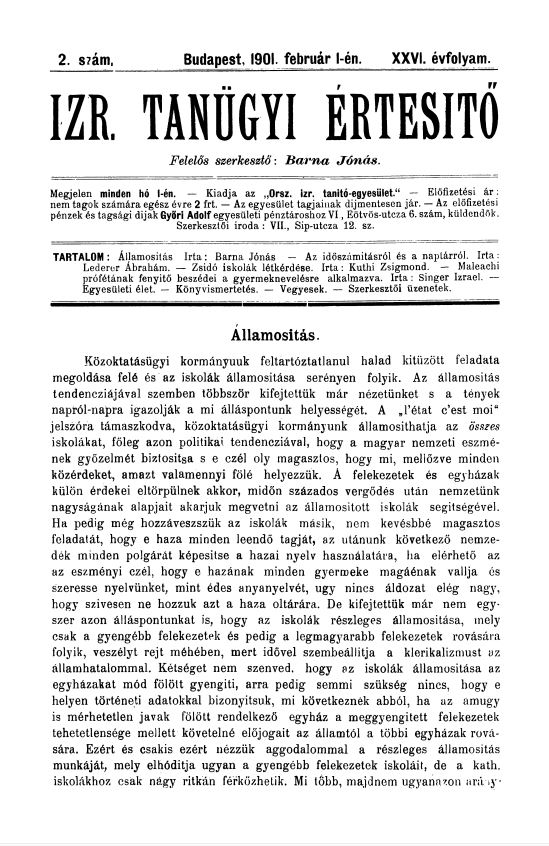 Izraelita Tan&uuml;gyi &Eacute;rtes&iacute;tő