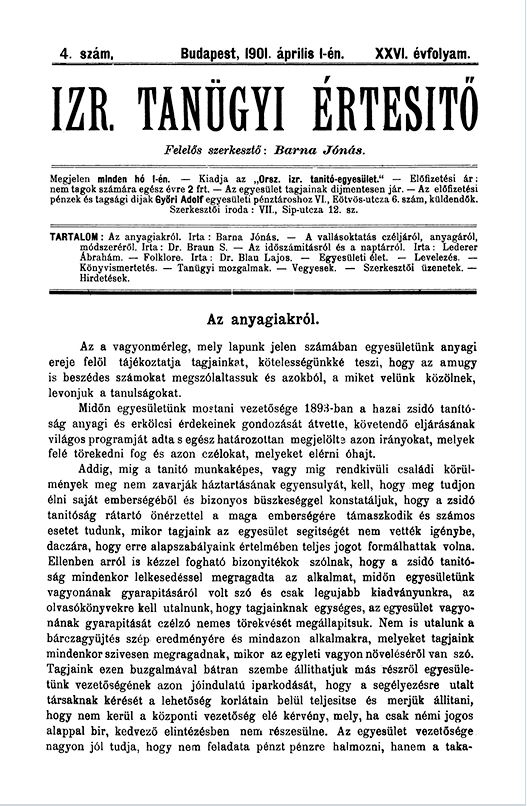 Izraelita Tan&uuml;gyi &Eacute;rtes&iacute;tő