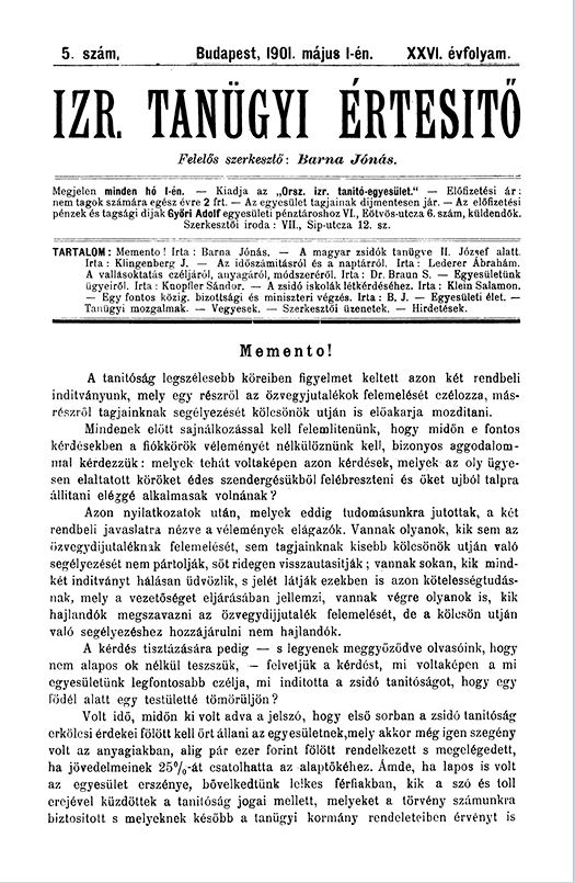 Izraelita Tan&uuml;gyi &Eacute;rtes&iacute;tő