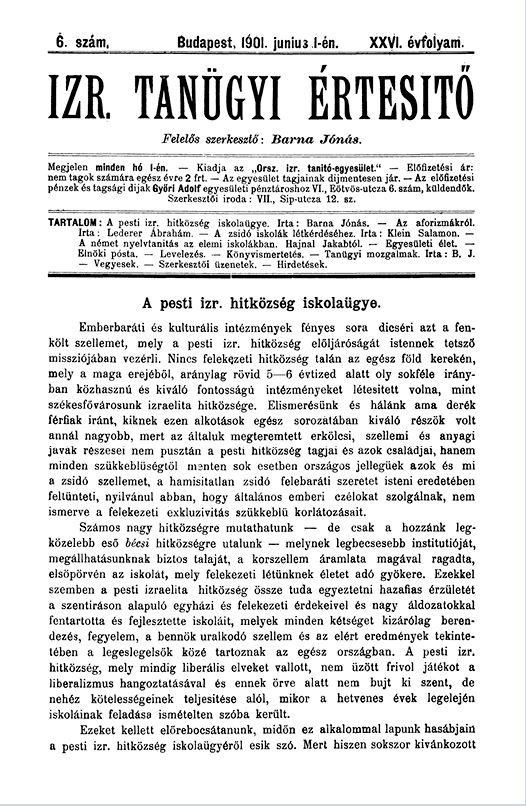 Izraelita Tan&uuml;gyi &Eacute;rtes&iacute;tő