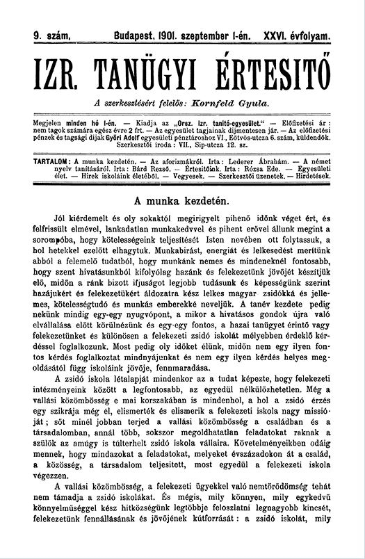 Izraelita Tan&uuml;gyi &Eacute;rtes&iacute;tő