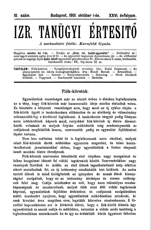 Izraelita Tan&uuml;gyi &Eacute;rtes&iacute;tő