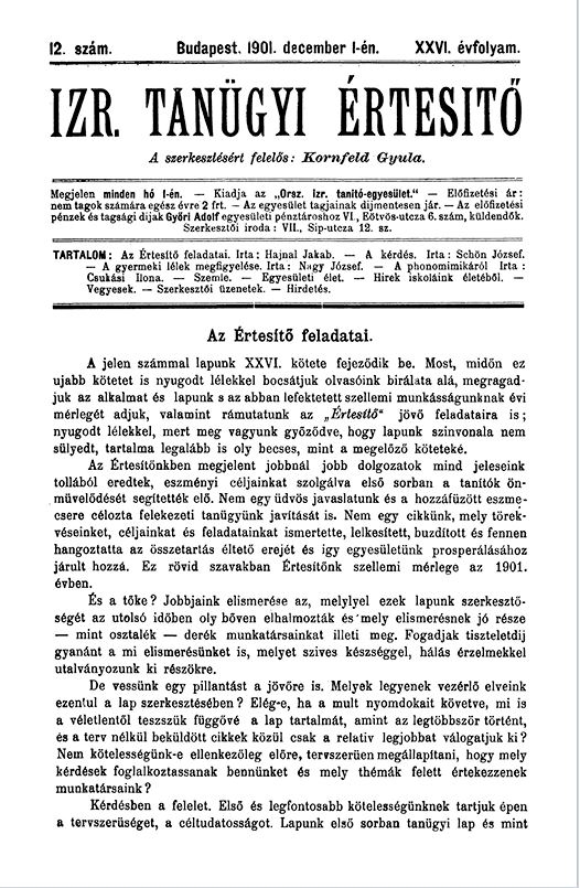 Izraelita Tan&uuml;gyi &Eacute;rtes&iacute;tő