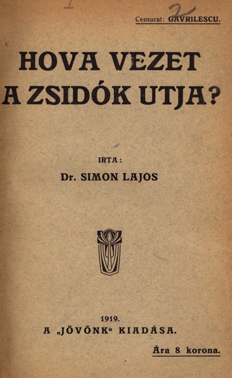 Hova vezet a zsid&oacute;k &uacute;tja?