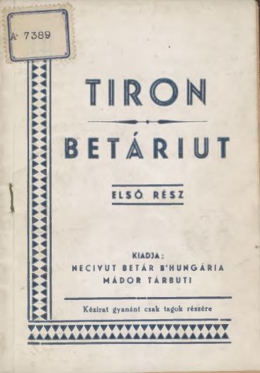 Tiron - bet&aacute;riut 1. r&eacute;sz