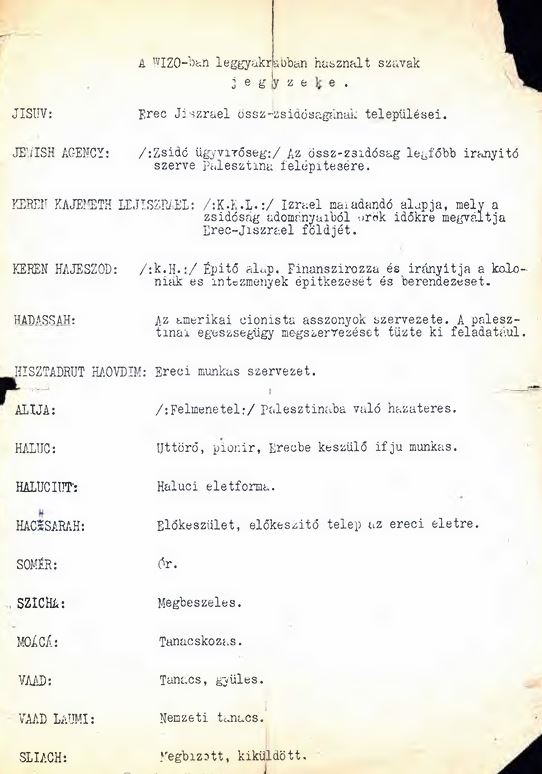 A WIZO-ban haszn&aacute;lt leggyakoribb szavak jegyz&eacute;ke