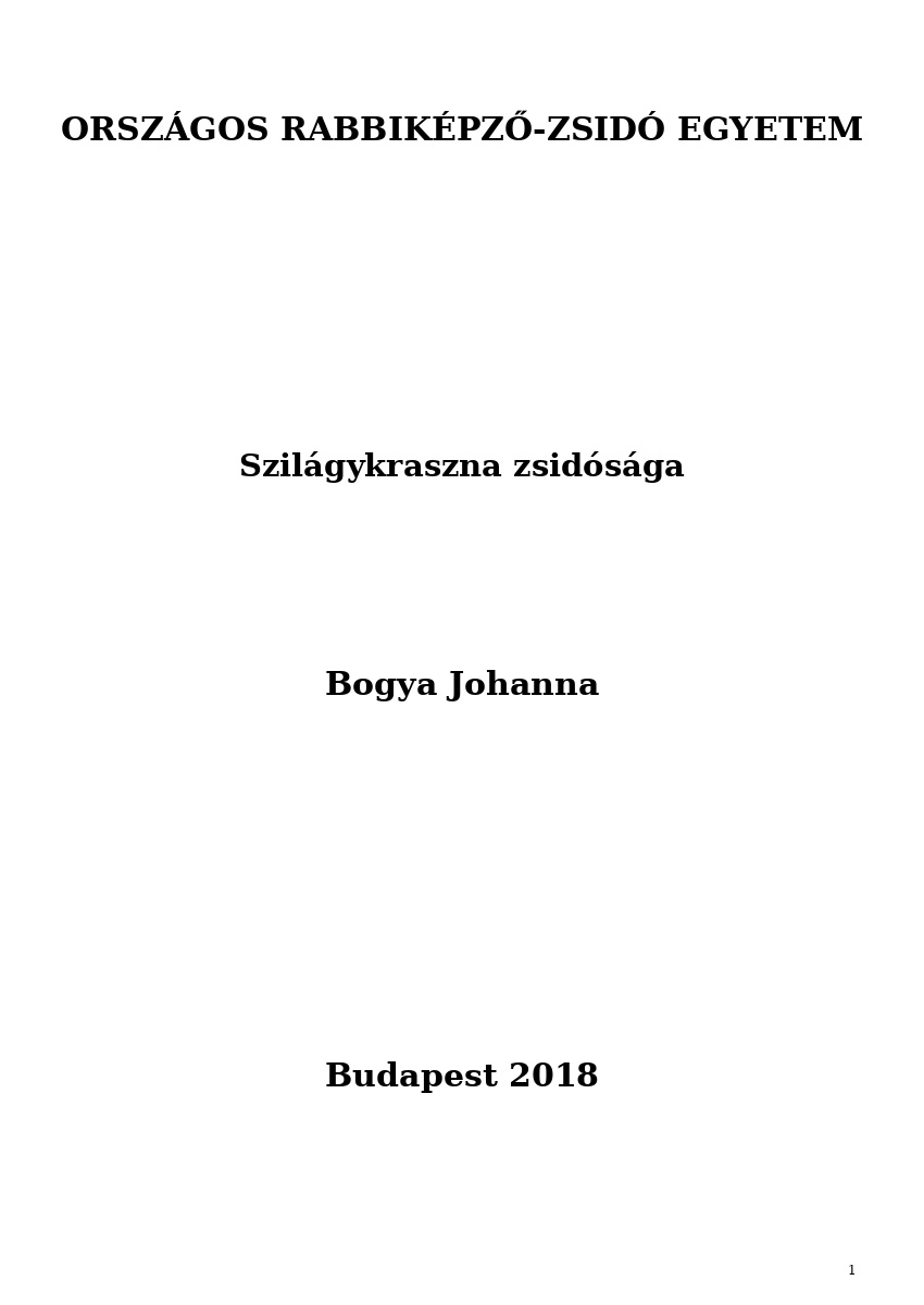 Szil&aacute;gykraszna zsid&oacute;s&aacute;ga