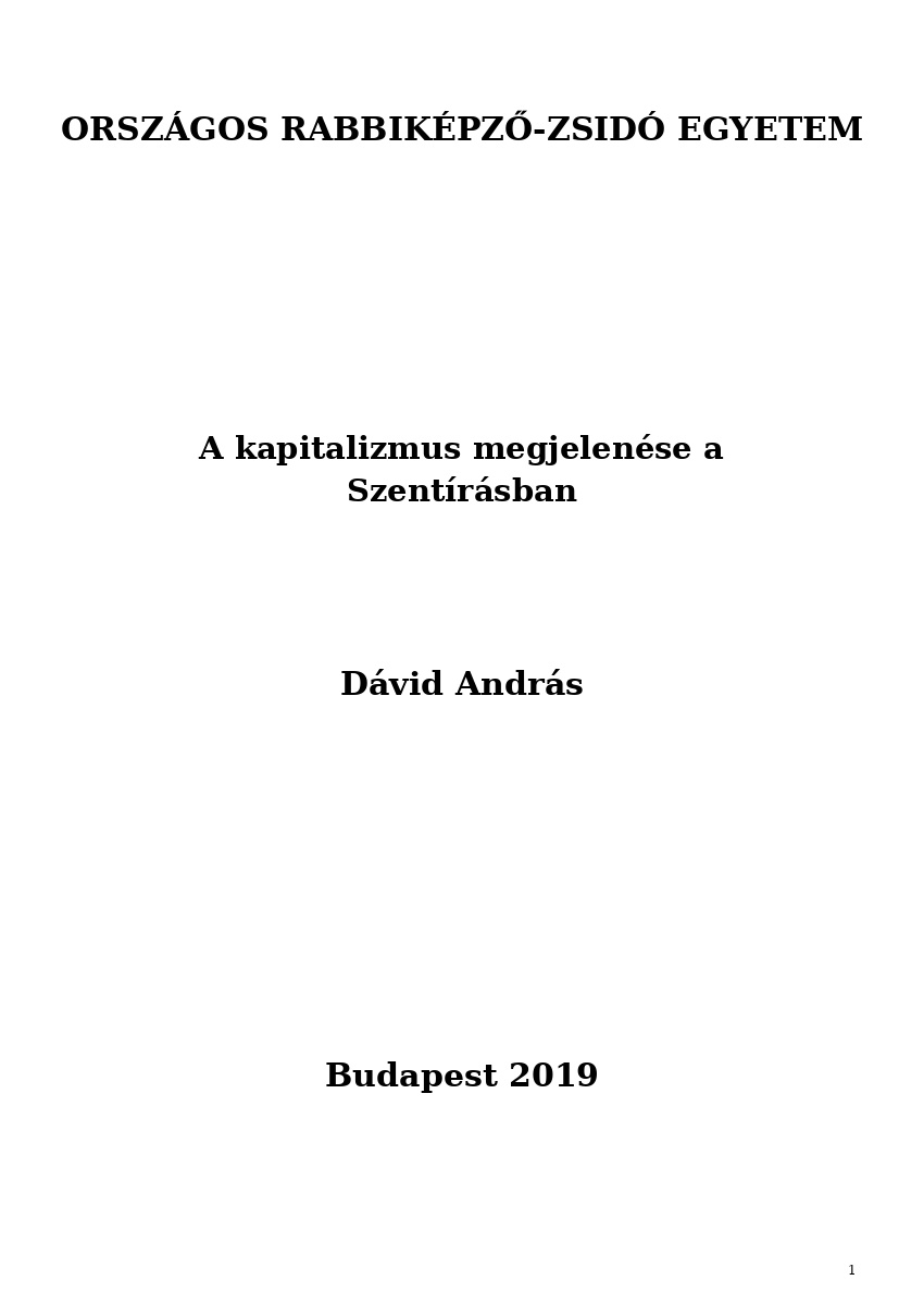 A kapitalizmus megjelen&eacute;se a Szent&iacute;r&aacute;sban