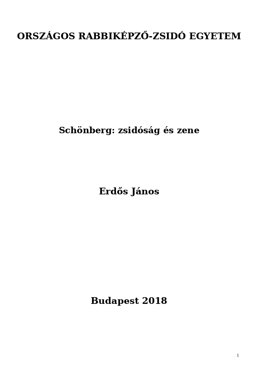 Sch&ouml;nberg: zsid&oacute;s&aacute;g &eacute;s zene