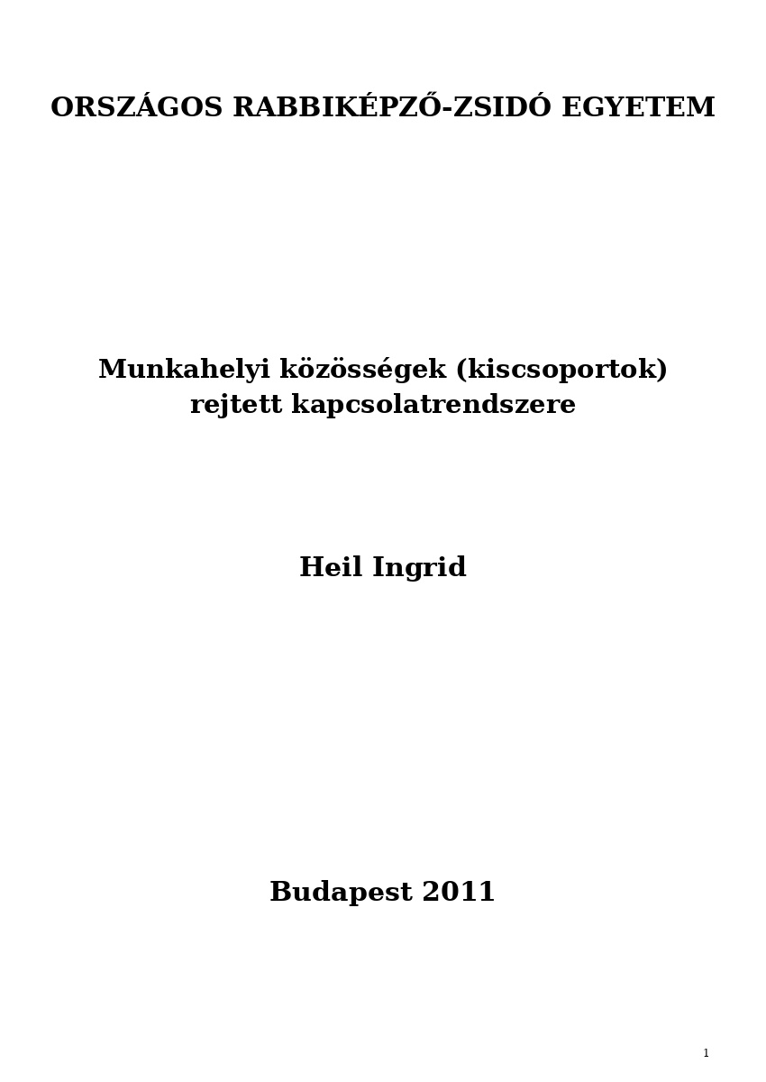 Munkahelyi k&ouml;z&ouml;ss&eacute;gek (kiscsoportok) rejtett kapcsolatrendszere